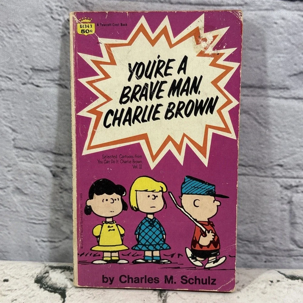 Fawcett YOURE A BRAVE MAN CHARLIE BROWN Paperback Charles Schulz Vintage 1963
